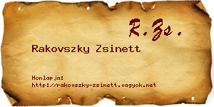 Rakovszky Zsinett névjegykártya